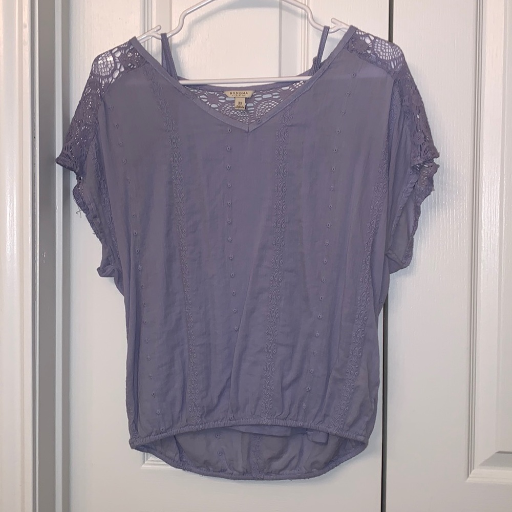 Sonoma Blouse with Lace and Embroidered Detailing // XS